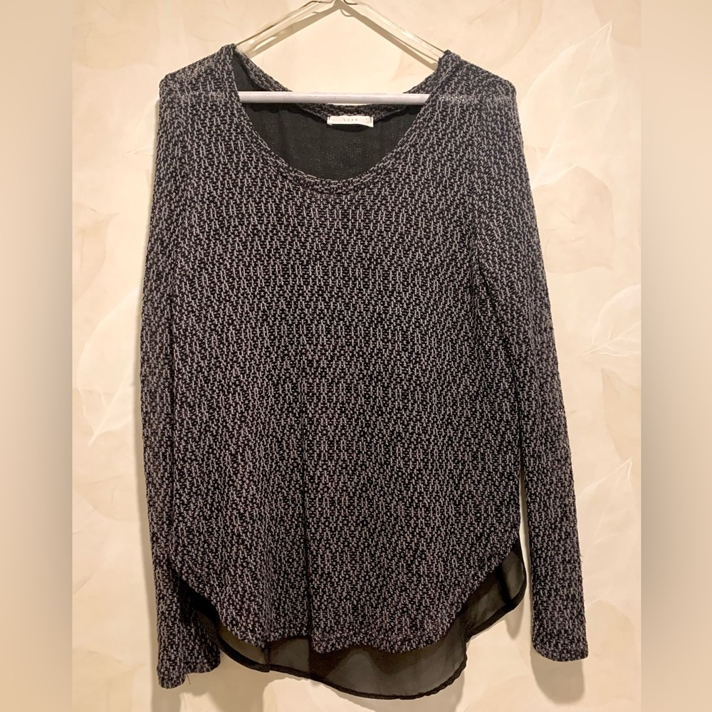 Lush Black Sheer Back Top